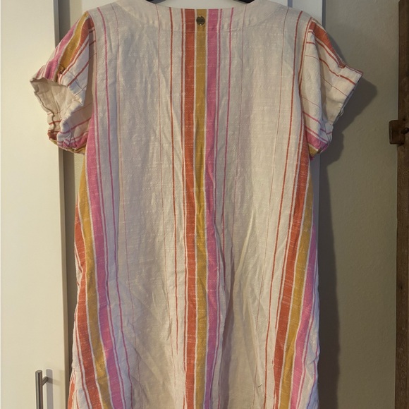 Rip curl striped linen dress button up size large - Picture 5 of 5